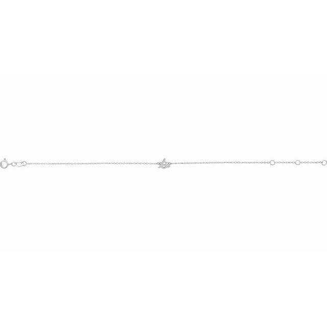 Sterling Silver Initial S 6 1/2-7 1/2" Bracelet