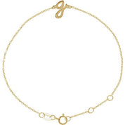 14K Yellow Initial G 6 1/2-7 1/2" Bracelet