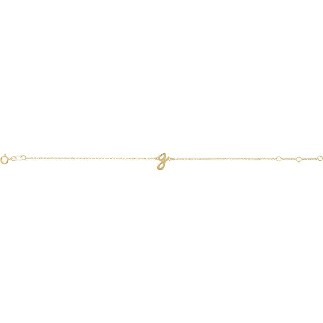 14K Yellow Initial G 6 1/2-7 1/2" Bracelet