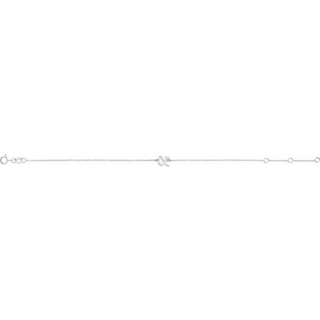 Platinum Initial X 6 1/2-7 1/2" Bracelet