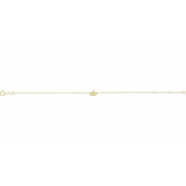 14K Yellow Initial S 6 1/2-7 1/2" Bracelet