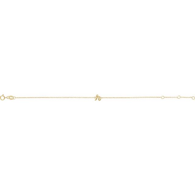 14K Yellow Initial R 6 1/2-7 1/2" Bracelet