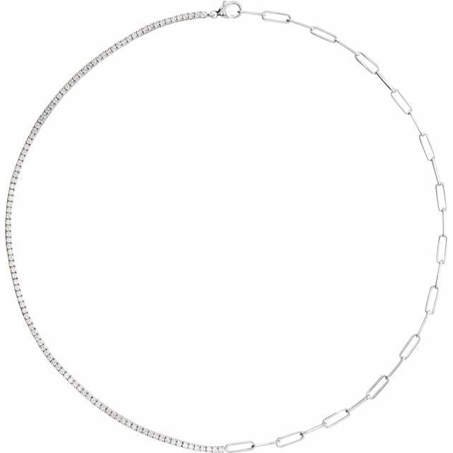 14K White Gold 3 1/4 CTW Lab-Grown Diamond Line Necklace - LG601