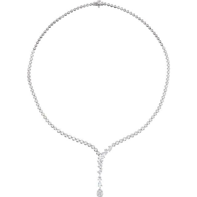 14K White Lab-Grown Diamond Necklace - 5 1/2 CTW by LG601