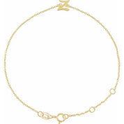 14K Yellow Initial Z 6 1/2-7 1/2" Bracelet