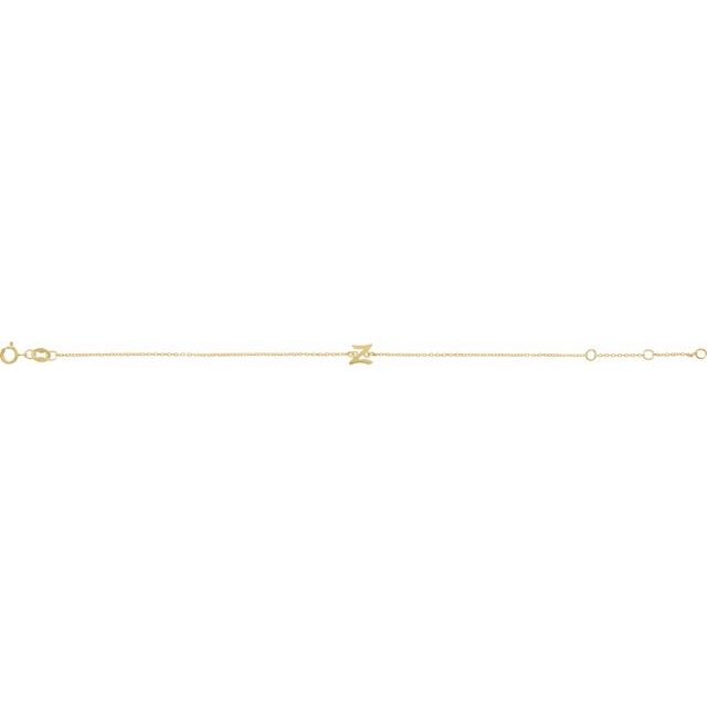 14K Yellow Initial Z 6 1/2-7 1/2" Bracelet