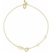 14K Yellow Initial J 6 1/2-7 1/2" Bracelet