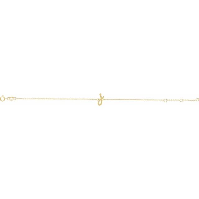 14K Yellow Initial J 6 1/2-7 1/2" Bracelet