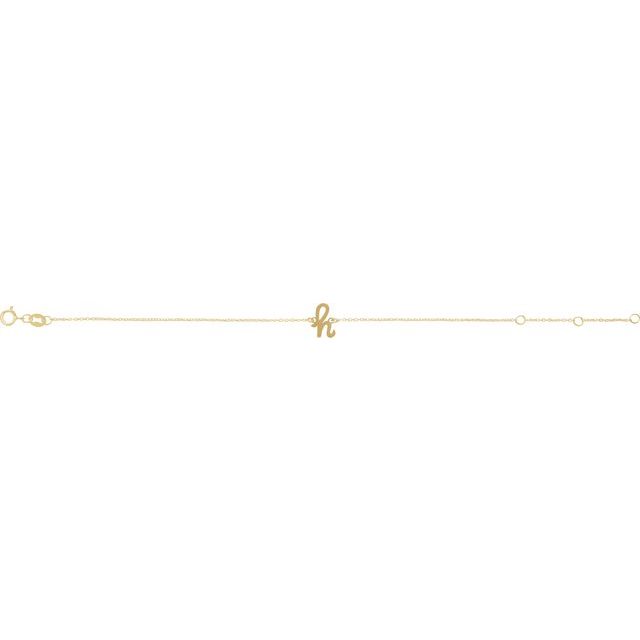 14K Yellow Initial H 6 1/2-7 1/2" Bracelet