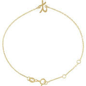 14K Yellow Initial T 6 1/2-7 1/2" Bracelet