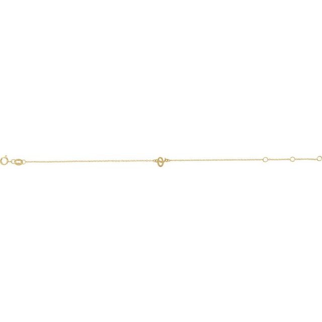 14K Yellow Initial O 6 1/2-7 1/2" Bracelet