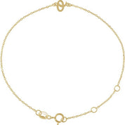 14K Yellow Initial O 6 1/2-7 1/2" Bracelet