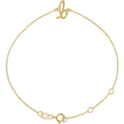 14K Yellow Initial B 6 1/2-7 1/2" Bracelet
