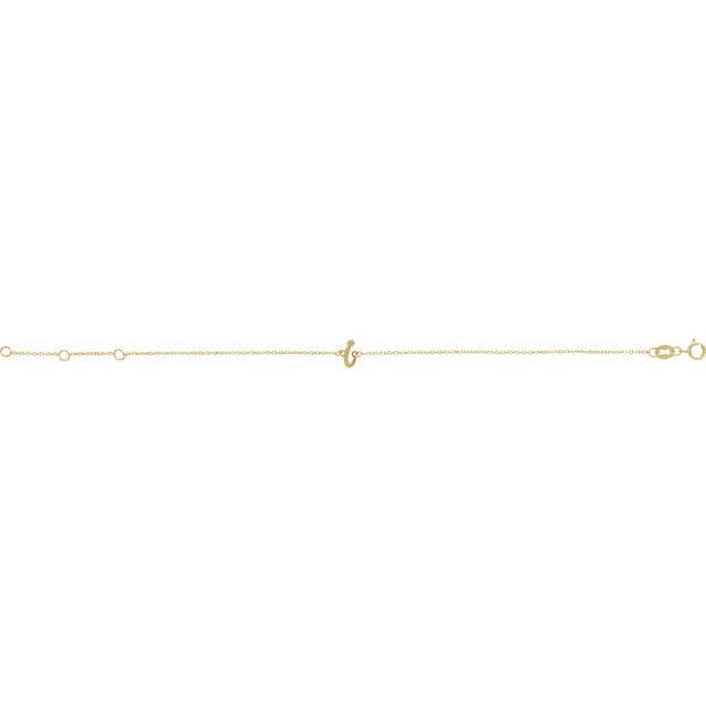 14K Yellow Initial I 6 1/2-7 1/2" Bracelet