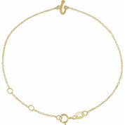 14K Yellow Initial I 6 1/2-7 1/2" Bracelet