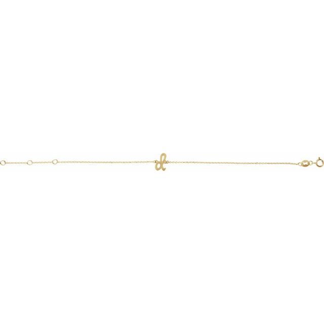 14K Yellow Initial D 6 1/2-7 1/2" Bracelet