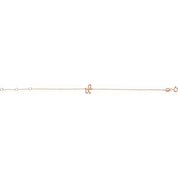 14K Rose Initial D 6 1/2-7 1/2" Bracelet