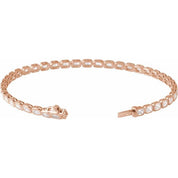 14K Rose 6 1/4 CTW Lab-Grown Diamond Line 7" Bracelet
