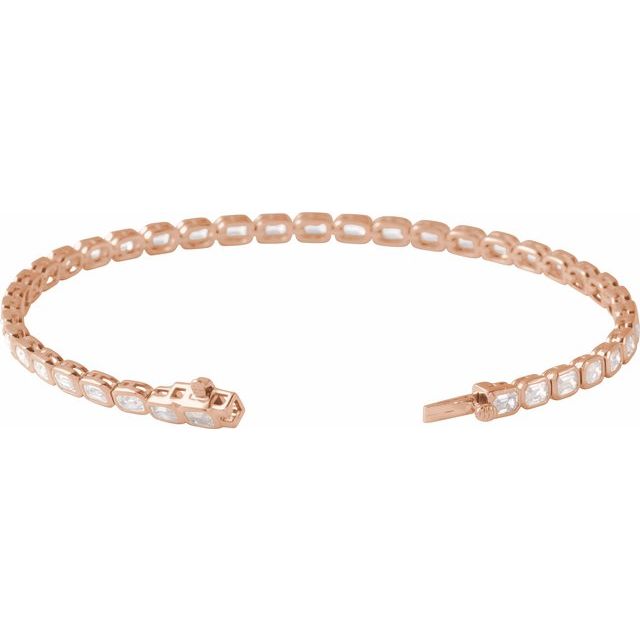 14K Rose 6 1/4 CTW Lab-Grown Diamond Line 7" Bracelet