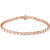 14K Rose 6 1/4 CTW Lab-Grown Diamond Line 7" Bracelet