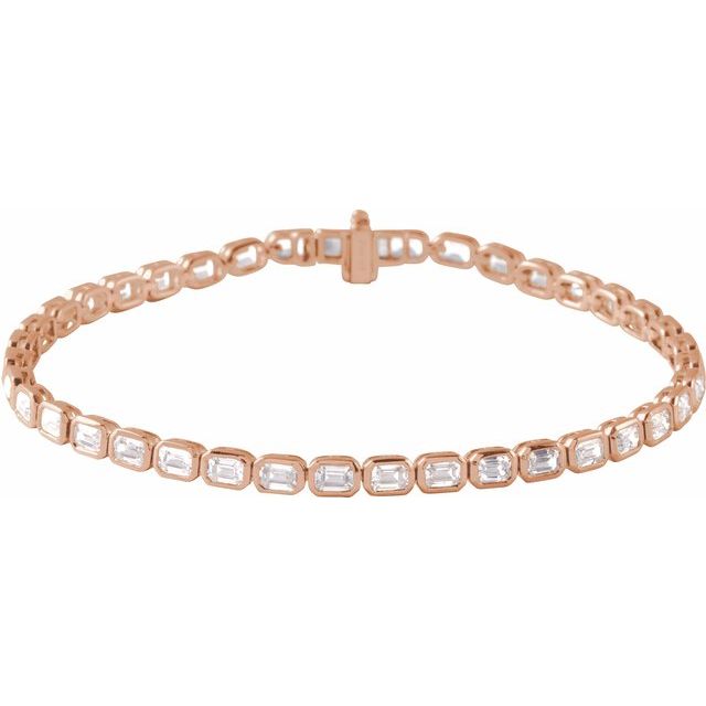 14K Rose 6 1/4 CTW Lab-Grown Diamond Line 7" Bracelet