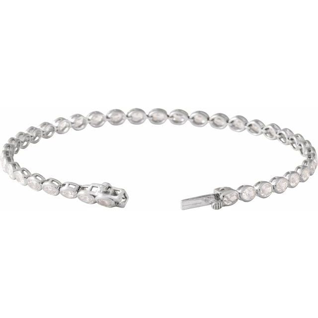 14K White 4 9/10 CTW Lab-Grown Diamond Line 7" Bracelet