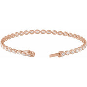 14K Rose 4 9/10 CTW Lab-Grown Diamond Line 7" Bracelet