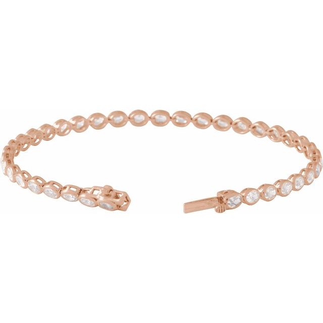 14K Rose 4 9/10 CTW Lab-Grown Diamond Line 7" Bracelet