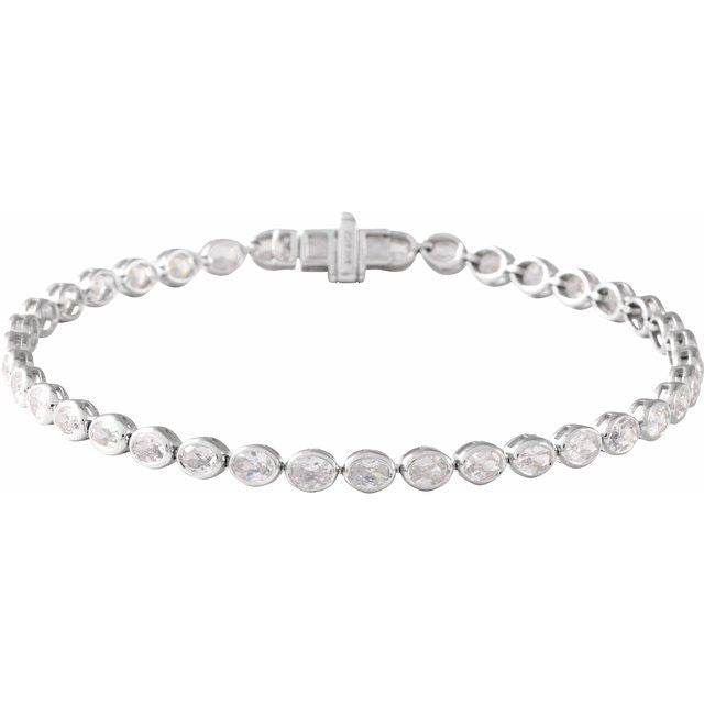 14K White 4 9/10 CTW Lab-Grown Diamond Line 7" Bracelet