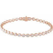 14K Rose 4 9/10 CTW Lab-Grown Diamond Line 7" Bracelet