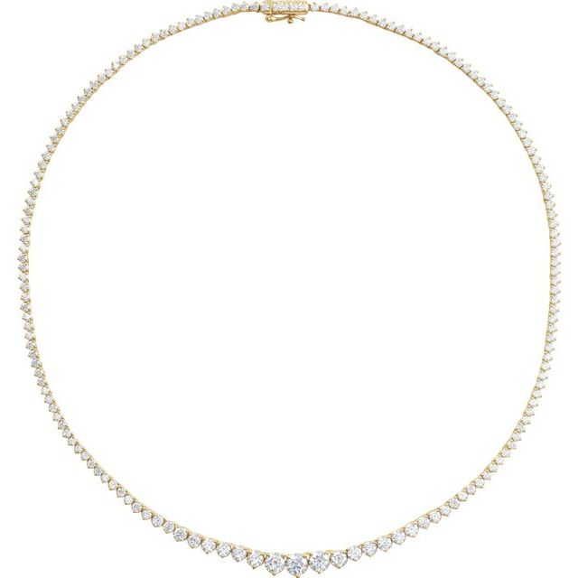 14K Yellow Gold Lab-Grown Diamond Line Necklace 9.5 CTW by LG600