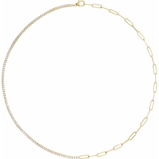 14K Yellow Gold 3 1/4 CTW Lab-Grown Diamond Line Necklace - LG600