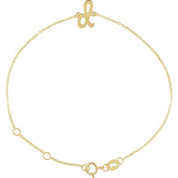 14K Yellow Initial D 6 1/2-7 1/2" Bracelet