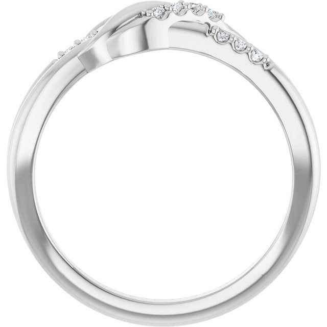 Sterling Silver .07 CTW Natural Diamond Knot Ring