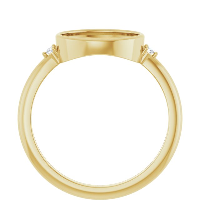 14K Yellow 10x8 mm Oval .03 CTW Natural Diamond Semi-Set Cabochon Ring