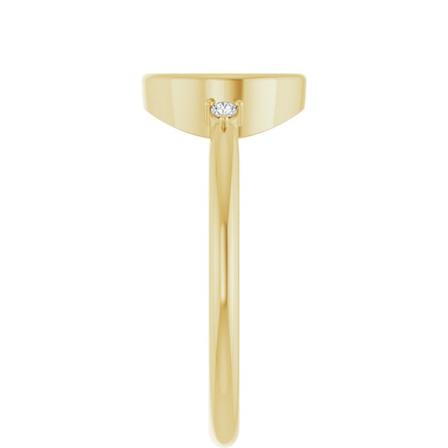 14K Yellow 10x8 mm Oval .03 CTW Natural Diamond Semi-Set Cabochon Ring