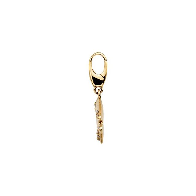 14K Yellow .06 CTW Natural Diamond Sunfish Charm