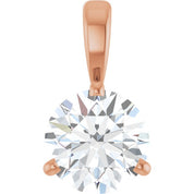 14K Rose Lab-Grown Moissanite Pendant