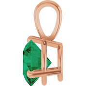 14K Rose Lab-Grown Emerald Pendant