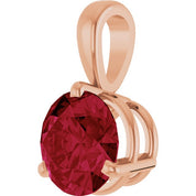 14K Rose Lab-Grown Ruby Pendant