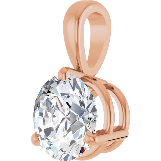 14K Rose Lab-Grown Moissanite Pendant