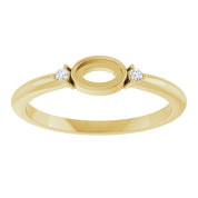 14K Yellow 5x3 mm Oval .03 CTW Natural Diamond Semi-Set Cabochon Ring