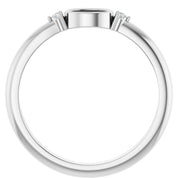 14K White 5x3 mm Oval .03 CTW Natural Diamond Semi-Set Cabochon Ring