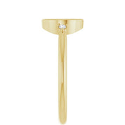 14K Yellow 9x7 mm Oval .03 CTW Natural Diamond Semi-Set Cabochon Ring