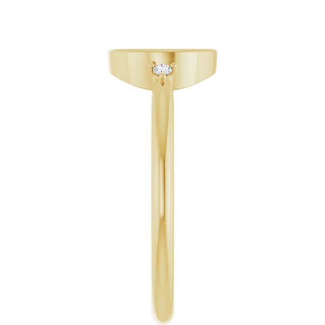 14K Yellow 9x7 mm Oval .03 CTW Natural Diamond Semi-Set Cabochon Ring