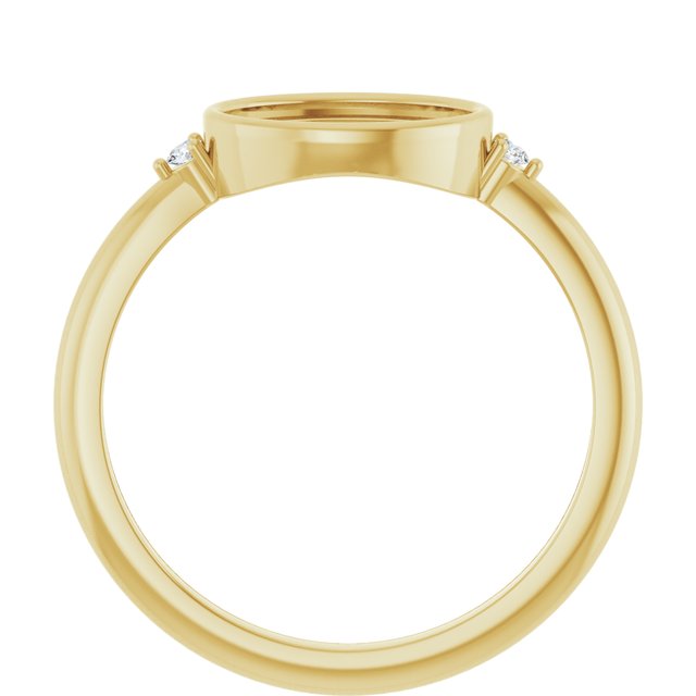 14K Yellow 9x7 mm Oval .03 CTW Natural Diamond Semi-Set Cabochon Ring