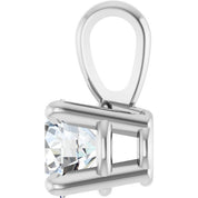 14K White 1/4 CT Natural Diamond Pendant