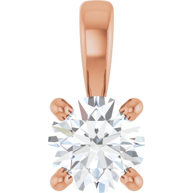 14K Rose 1/4 CT Natural Diamond Pendant