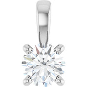 14K White 1/4 CT Natural Diamond Pendant