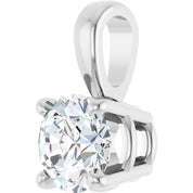 14K White 1/3 CT Natural Diamond Pendant